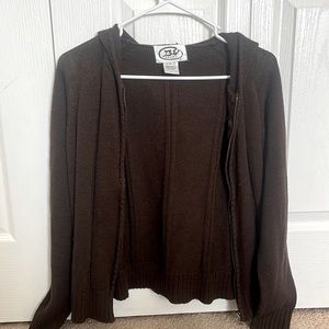 brown zip up dark brown